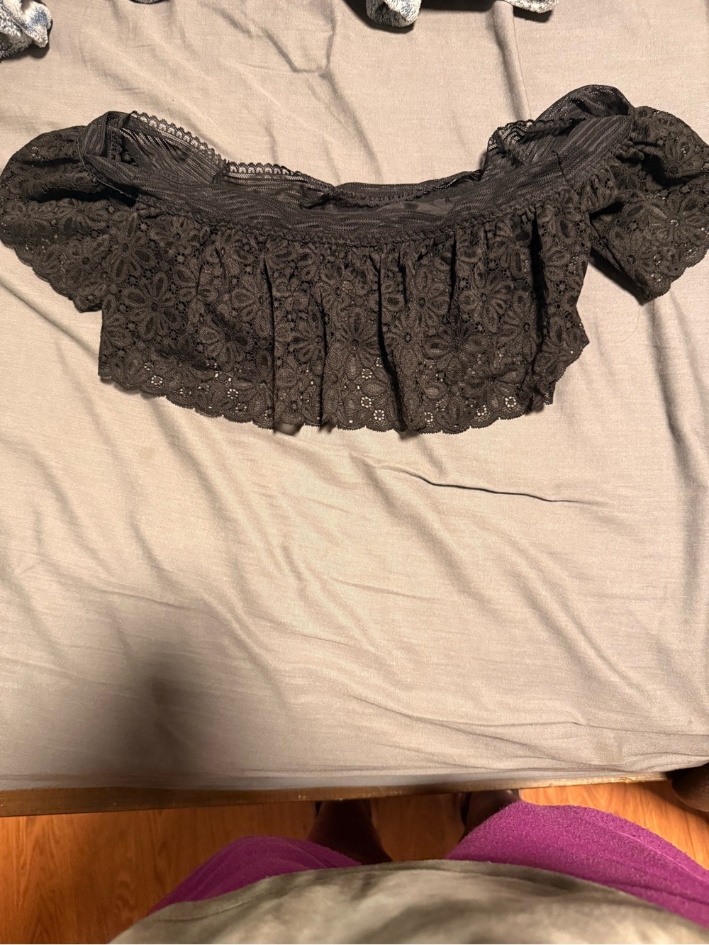 Victoria's Secret Black Lace Off-Shoulder Bandeau